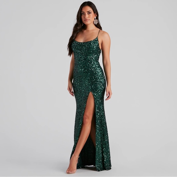 Hunter Green Sequin Bridesmaid Dress Buy Dark Green Sequin Bridesmaid Dress  New Arrivals Wedtrend Women